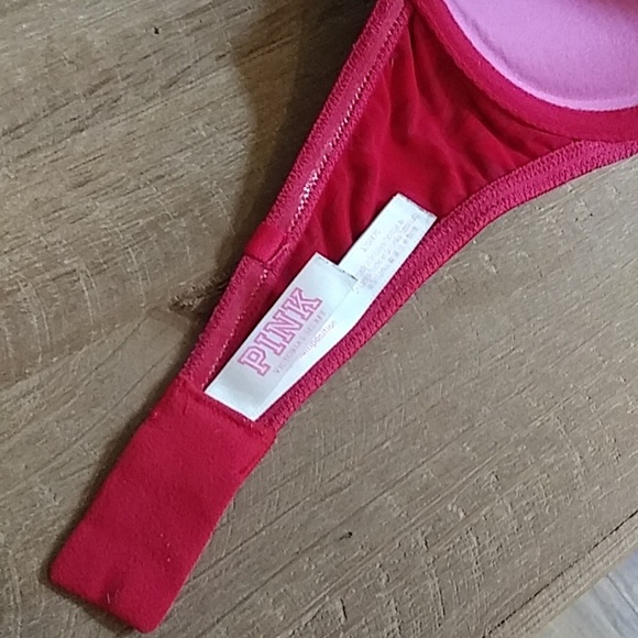 Victoria's Secret Pink Red Strapless Push-up Bra. Size 32D - Picture 10 of 17